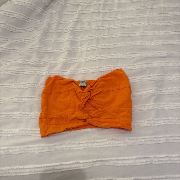 Tops - Orange Twist Front Bandeau Top